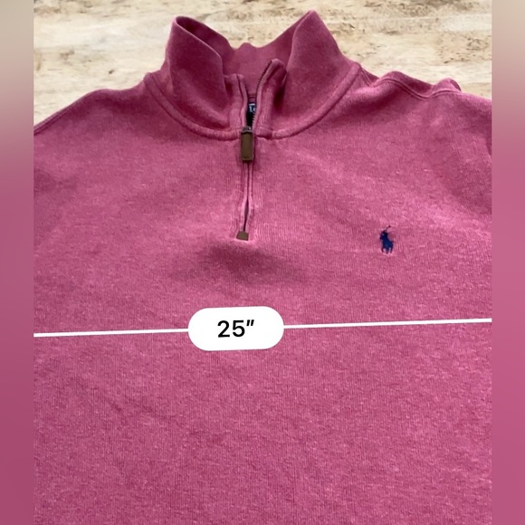 Polo by Ralph Lauren Men’s XL Muted Red 100% Cotton Quarter Zip Pullover - Picture 9 of 11